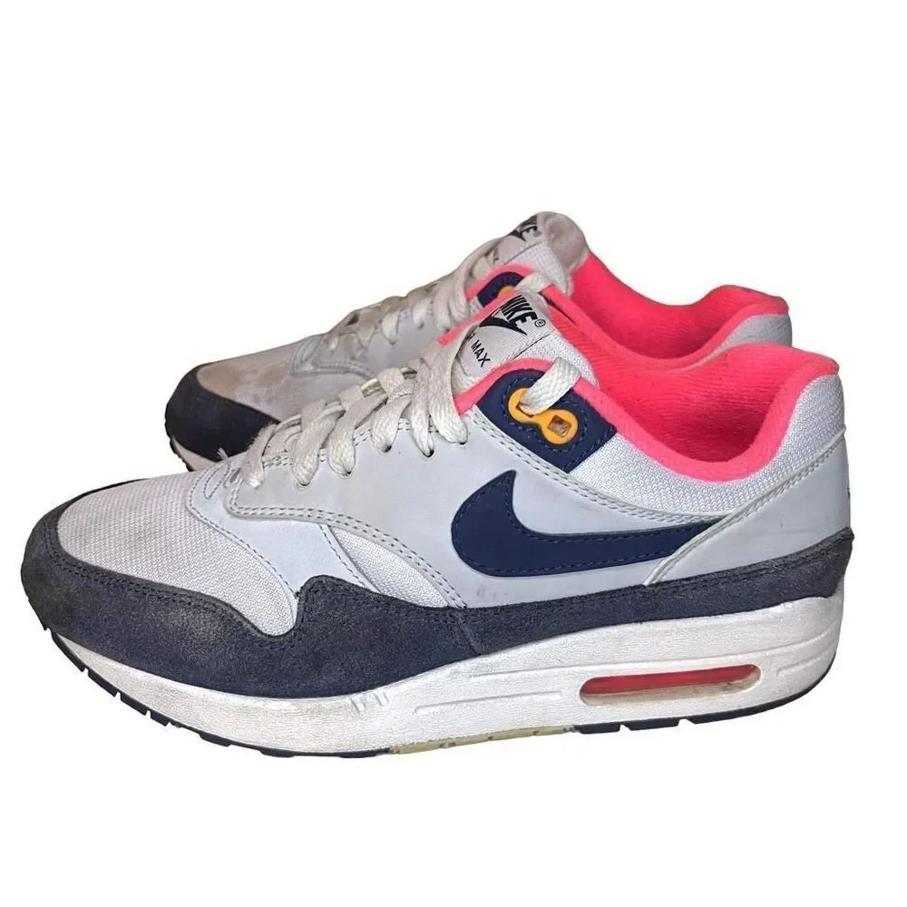 Nike Air Max 1 Size 7.5 Women’s White Navy Pink Womens Running Shoes Sneakers 31